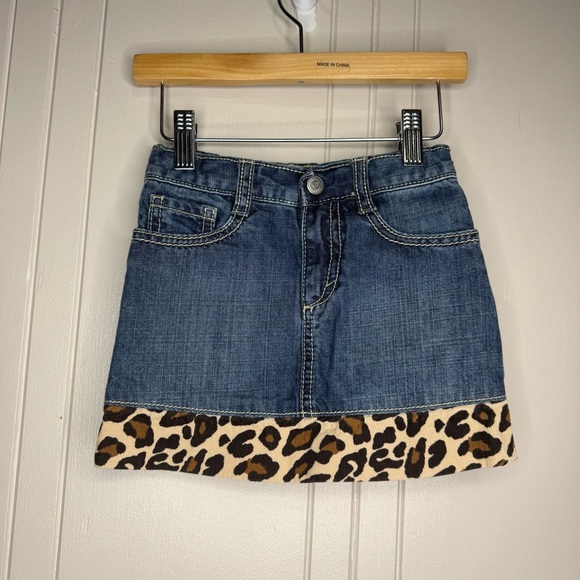 Gymboree Denim Skirt with Leopard details - Picture 3 of 8